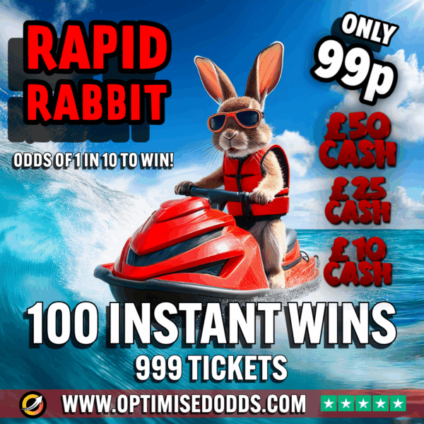 RAPID RABBIT +100 Instant Wins! - (1 in 10 chance to WIN)